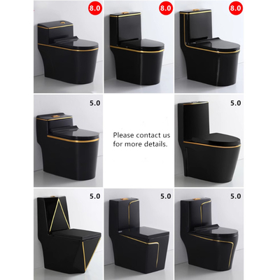 黒と金 トイレ マット スルッシング S-トラップ フォシャン市場用のワンピースバニティ トイレ