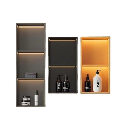 防水 ブラッシング ステンレス スチール シャワー ニッチ LED 60x30x7 浴室とトイレ