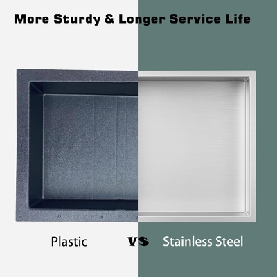 スタッドレスタイヤシャワーニッチ 12&quot;x24&quot;とダブルシェルフ ウォールニッチ