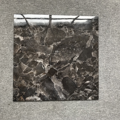 60 x 60cm ポルセラナト 黒と白 チェッカーされた石と大理石の床タイル マット仕上げ