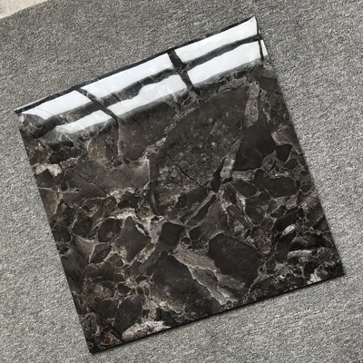60 x 60cm ポルセラナト 黒と白 チェッカーされた石と大理石の床タイル マット仕上げ